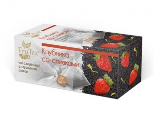 Клубника со сливками Чай чёрный 20 х 2 г